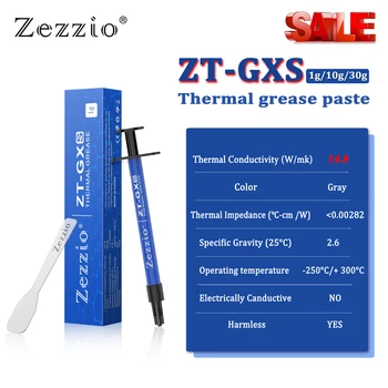 Термопаста Zezzio ZT-GXS 14,8 W/mk Vodljivi silikonska mast 1/10/30 g Tjestenine za hlađenje grafičke kartice GPU, CPU Laptop термопаста
