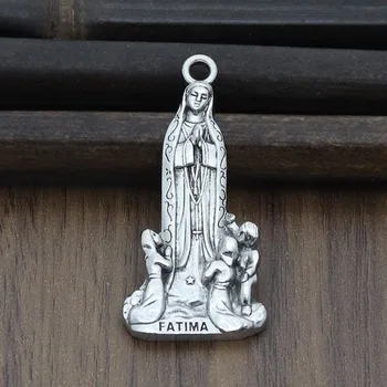 Хеймамба Luč Kip Svete Marije Fatime Privjesak Privjesak Katolička Rosa Maria Lik Crkvene Dekor Kip Suvenir Poklon