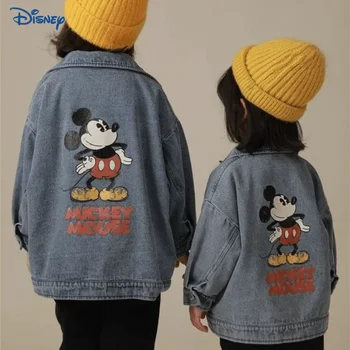 Хлопковая Kauboj jakna s Likom Mickey Disney za djevojčice i dječake, Однобортное kaput za djecu, Odjeća sa dugim rukavima, Dječja odjeća 18 m-7 GODINA