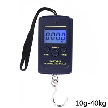 1PC 10 g - 40 kg Prijenosni Mini E-Digitalne Vage Viseće Ribolov Kuke Džepni elektronski digitalni vaga za vaganje