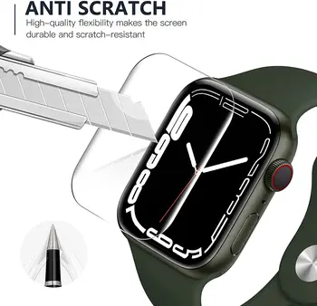 8 kom./lot qwerty na cijelom Zaštitna folija Za Apple Watch Series 7 8 45 mm 41 mm Smart Cover Hidraulični Film bez mjehurića Prozirna Zaštitna folija