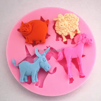 crtani životinje konj goveda ovce kalup za tortu sapun čokolade obrazac za kuhinje alat za pečenje kolača DIY FM097