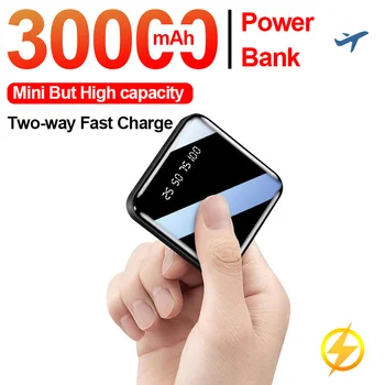 Mini je 30.000 mah Obostrane Brzo Punjenje Power Bank s Lukom 3USB Digitalni Prikaz Vanjska Baterija sa Bljeskalicu za iPhone Xiaomi