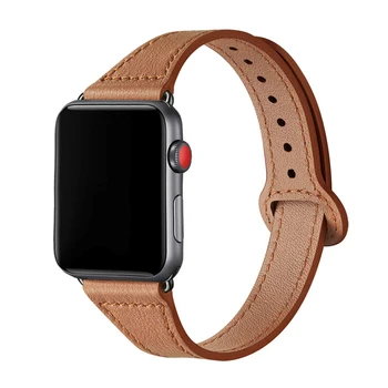 Remen-petlja od prave kože Za Apple watch band 45 mm 41 mm 38 mm 40 mm 44 mm 42 mm za iWatch SE/7/6/5/4/3/2 Tanka narukvica na zglob