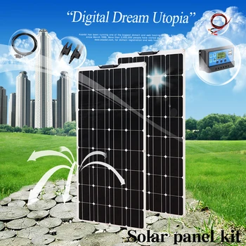 Set solarnih panela zajedno 100 W 200 W 300 W 400 W 500 W 600 W Fotonaponski paneli ćelija za baterije 12 v, 24 v dom automobil Brod jahta