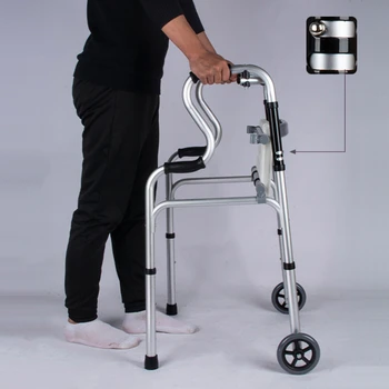 Veleprodaja sklopivi prijenosni aluminijske hodalica za odrasle starije osobe, hodalice, vertikalni valjak, sa sjedištem
