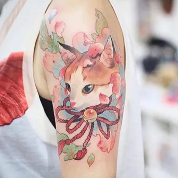 Šarene Naljepnice s Privremenim Tetovažama u obliku Slatka Mačka za Muškarce i Žene, Ruke, Body-art, Vodootporan Lažni Tattoo, Tetoviranje...